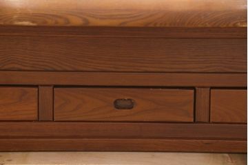 中古　民芸家具　特大　総ケヤキ材　和の趣溢れる囲炉裏テーブル(火鉢、座卓、ローテーブル)(R-055261)