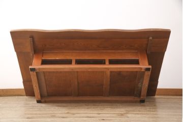 中古　民芸家具　特大　総ケヤキ材　和の趣溢れる囲炉裏テーブル(火鉢、座卓、ローテーブル)(R-055261)