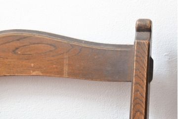 和製ビンテージ　永田良介商店　鮮やかな赤色のファブリックとシックな木色が目を引くダイニングチェア2脚セット(椅子、イス、ヴィンテージ)(R-055270)