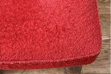 和製ビンテージ　永田良介商店　鮮やかな赤色のファブリックとシックな木色が目を引くダイニングチェア2脚セット(椅子、イス、ヴィンテージ)(R-055270)