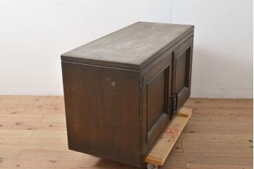  ビンテージ家具　神戸洋家具　永田良介商店　モールディングが品の良さを高めるローボード(テレビ台、収納棚、戸棚、キャビネット、ヴィンテージ)(R-055280)