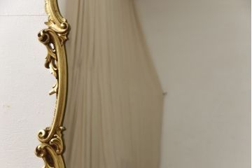 中古　美品　イタリア　SILIK(シリック)　ロココ調の細やかで豪華な彫刻が見事!存在感を放つウォールミラー(壁掛け鏡、姿見、ビンテージ)(R-055286)