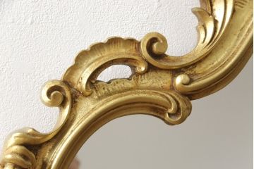 中古　美品　イタリア　SILIK(シリック)　ロココ調の細やかで豪華な彫刻が見事!存在感を放つウォールミラー(壁掛け鏡、姿見、ビンテージ)(R-055286)