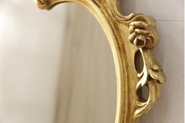 中古　美品　イタリア　SILIK(シリック)　ロココ調の細やかで豪華な彫刻が見事!存在感を放つウォールミラー(壁掛け鏡、姿見、ビンテージ)(R-055286)