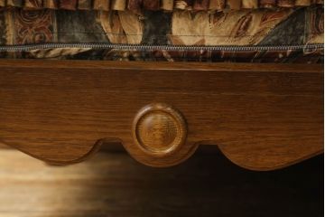 中古　美品　飛騨産業　キツツキ　穂高シリーズ　絵画のようなファブリックが素敵な3人掛けソファ(アームソファ)(R-055301)