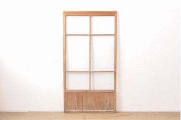 和製アンティーク　シンプルなデザインのガラス戸1枚(引き戸、建具)(R-055307)