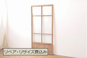 和製アンティーク　シンプルなデザインのガラス戸1枚(引き戸、建具)(R-055308)