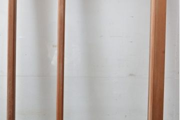 和製アンティーク　くっきりとした木目をお楽しみいただけるガラス戸1枚(引き戸、建具)(R-055310)