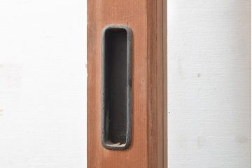 和製アンティーク　くっきりとした木目をお楽しみいただけるガラス戸1枚(引き戸、建具)(R-055310)