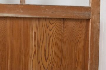 和製アンティーク　くっきりとした木目をお楽しみいただけるガラス戸1枚(引き戸、建具)(R-055310)