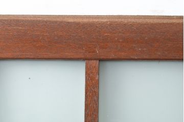 アンティーク建具　昭和中期　レトロな雰囲気と温かみのある色合いが魅力のガラス戸1枚(引き戸)(R-055311)