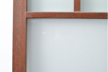 アンティーク建具　昭和中期　レトロな雰囲気と温かみのある色合いが魅力のガラス戸1枚(引き戸)(R-055311)