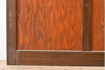 アンティーク建具　昭和中期　レトロな雰囲気と温かみのある色合いが魅力のガラス戸1枚(引き戸)(R-055311)