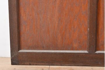 アンティーク建具　昭和中期　レトロな雰囲気と温かみのある色合いが魅力のガラス戸1枚(引き戸)(R-055311)