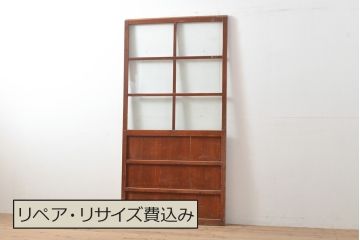アンティーク建具　昭和初期　レトロな雰囲気を高めるガラス戸1枚(引き戸)(R-055313)