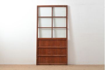 アンティーク建具　昭和初期　レトロな雰囲気を高めるガラス戸1枚(引き戸)(R-055313)
