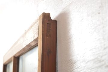 アンティーク建具　昭和初期　レトロな雰囲気を高めるガラス戸1枚(引き戸)(R-055313)