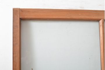 アンティーク建具　昭和初期　レトロな雰囲気を高めるガラス戸1枚(引き戸)(R-055313)
