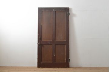 和製アンティーク　杉材　濃い木色が落ち着きのある雰囲気を醸し出すドア1枚(扉、建具)(R-055314)