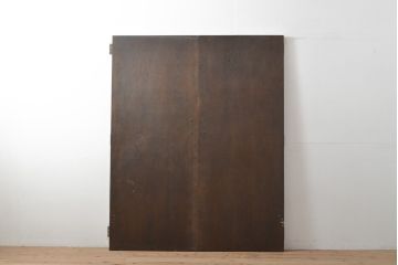 和製ビンテージ　希少!!　神戸洋家具　永田良介商店　幾何学模様が存在感を際立たせる両開きドア1対(扉、ヴィンテージ、建具)(R-055315)
