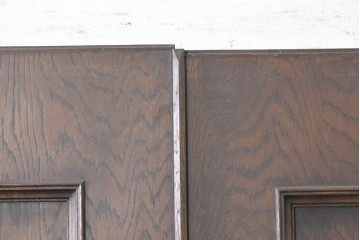 ヴィンテージ建具　昭和後期　希少!!　永田良介商店　神戸洋家具　幾何学模様が特徴的な両開きドア2枚(1対)セット　(R-055315)