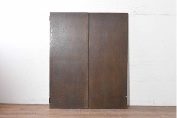 ヴィンテージ建具　昭和後期　希少!!　永田良介商店　神戸洋家具　幾何学模様が特徴的な両開きドア2枚(1対)セット　(R-055315)