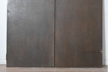 ヴィンテージ建具　昭和後期　希少!!　永田良介商店　神戸洋家具　幾何学模様が特徴的な両開きドア2枚(1対)セット　(R-055315)