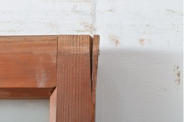 アンティーク建具　昭和初期　素朴な風合いでレトロな雰囲気を高めるガラス戸1枚(引き戸)(R-055316)