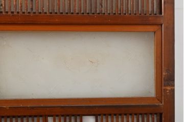 アンティーク建具　大正期　幅狭　整然と並ぶ縦格子が繊細で美しい裏障子付き格子戸4枚セット(引き戸)(R-055317)