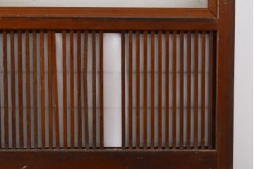 アンティーク建具　大正期　幅狭　整然と並ぶ縦格子が繊細で美しい裏障子付き格子戸4枚セット(引き戸)(R-055317)
