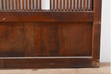 アンティーク建具　大正期　幅狭　整然と並ぶ縦格子が繊細で美しい裏障子付き格子戸4枚セット(引き戸)(R-055317)