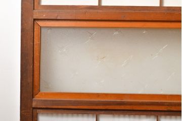 アンティーク建具　大正期　幅狭　整然と並ぶ縦格子が繊細で美しい裏障子付き格子戸4枚セット(引き戸)(R-055317)