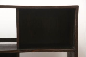 中古　浮造り仕上げ　栗材の木目が魅力の飾り棚(茶棚)(R-055335)