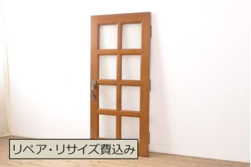 和製ビンテージ　昭和レトロ　明るい木色が温かみを感じるドア1枚(扉、建具、ヴィンテージ)(R-055347)