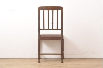 アンティーク家具　イギリスアンティーク　脚元のカーブがチャームポイント!オーク材製シンプルチェア(イス、椅子、ダイニングチェア)(R-055353)
