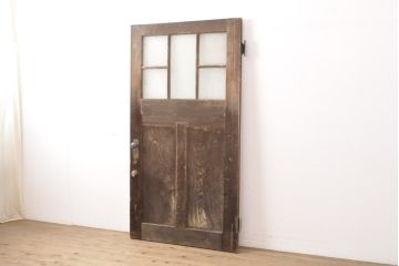 アンティーク建具　ペイント仕上げ限定　レトロな雰囲気が魅力の木製ドア1枚(ガラス扉)(R-055354)