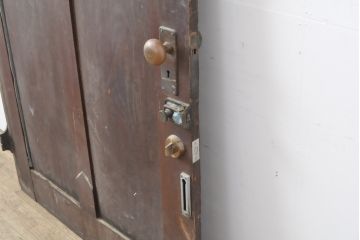 アンティーク建具　ペイント仕上げ限定　レトロな雰囲気が魅力の木製ドア1枚(ガラス扉)(R-055354)