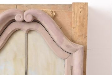 アンティーク建具　大正期〜昭和初期　古い洋館で使われていたノスタルジックな雰囲気あふれる窓+窓枠セット(ドア、扉、FIX、はめ殺し)(R-055356)