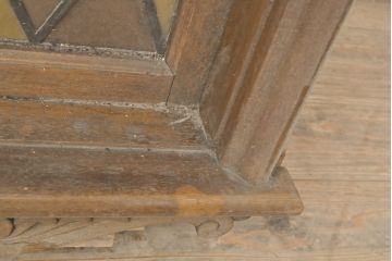 アンティーク建具　大正期〜昭和初期　大正ロマンの雰囲気あふれる古い洋館で使われていたステンドグラス窓+窓枠セット(ドア、扉、FIX、はめ殺し)(R-055358)