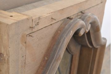 アンティーク建具　大正期〜昭和初期　大正ロマンの雰囲気あふれる古い洋館で使われていたステンドグラス窓+窓枠セット(ドア、扉、FIX、はめ殺し)(R-055358)
