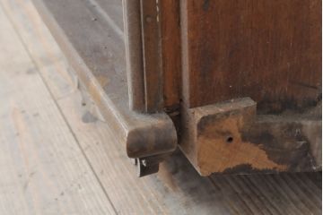 アンティーク建具　大正期〜昭和初期　大正ロマンの雰囲気あふれる古い洋館で使われていたステンドグラス窓+窓枠セット(ドア、扉、FIX、はめ殺し)(R-055358)