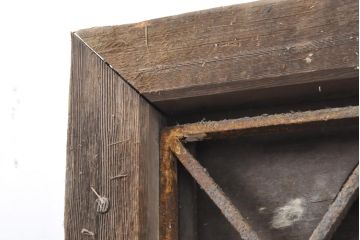 アンティーク建具　大正期〜昭和初期　大正ロマンの雰囲気あふれる古い洋館で使われていたステンドグラス窓+窓枠セット(ドア、扉、FIX、はめ殺し)(R-055358)