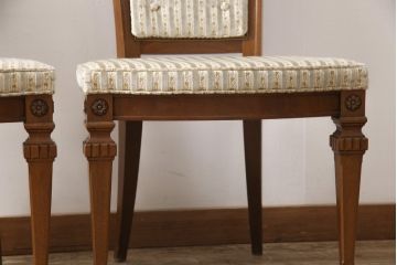 中古　超美品　DREXEL HERITAGE(ドレクセルヘリテイジ)　上品な雰囲気漂うダイニングチェア2脚セット(2脚定価 約70万円)(椅子、イス)(R-055374)