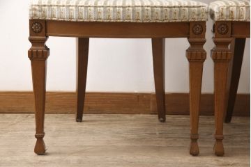 中古　超美品　DREXEL HERITAGE(ドレクセルヘリテイジ)　上品な雰囲気漂うダイニングチェア2脚セット(2脚定価 約70万円)(椅子、イス)(R-055375)