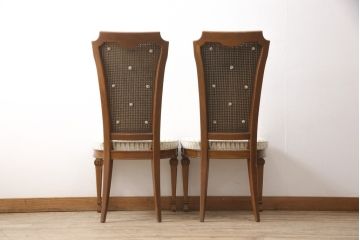 中古　超美品　DREXEL HERITAGE(ドレクセルヘリテイジ)　上品な雰囲気漂うダイニングチェア2脚セット(2脚定価 約70万円)(椅子、イス)(R-055375)
