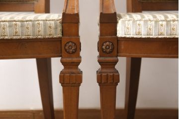 中古　超美品　DREXEL HERITAGE(ドレクセルヘリテイジ)　上品な雰囲気漂うダイニングチェア2脚セット(アームチェア、椅子、イス)(R-055376)