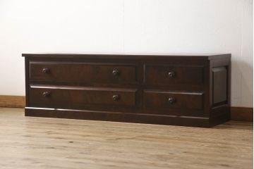 中古　美品　北海道民芸家具　ベンチチェスト(ローボード、テレビボード、テレビ台、ローチェスト)(R-055406)