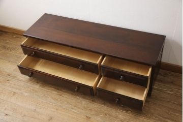 中古　美品　北海道民芸家具　ベンチチェスト(ローボード、テレビボード、テレビ台、ローチェスト)(R-055406)