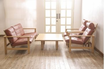 和製ビンテージ　CONDE HOUSE(カンディハウス)　ナラ材　ナチュラルテイストの空間づくりにおすすめ!木の温もりを感じられるセンターテーブル(ローテーブル、リビングテーブル、座卓、ヴィンテージ)(R-055422)
