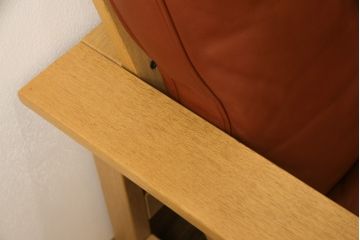 デンマークビンテージ　超美品　オーク材　Fredericia(フレデリシア)　SOREN HOLST(ソーレン・ホルスト)　レザー(本革)　3人掛けソファ(三人掛け、ヴィンテージ)(R-055423)